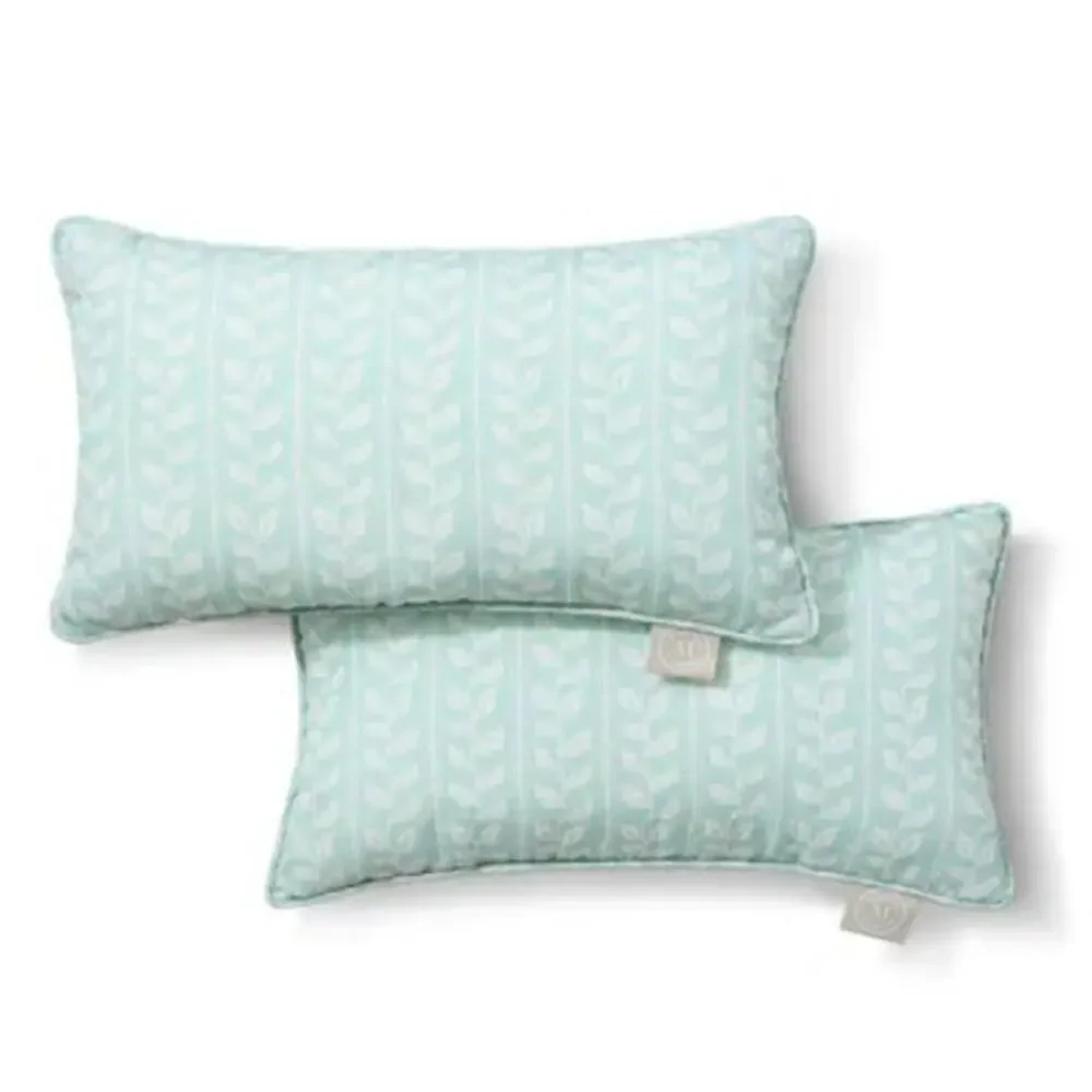Martha Stewart Vineyard Vines Lumbar Outdoor Decorative 11 x 18 Pillow Set of 2